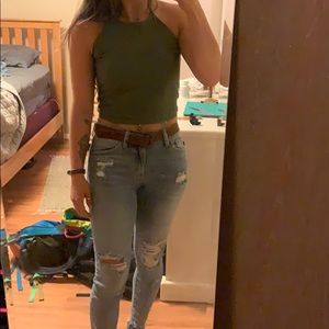 Olive green halter top